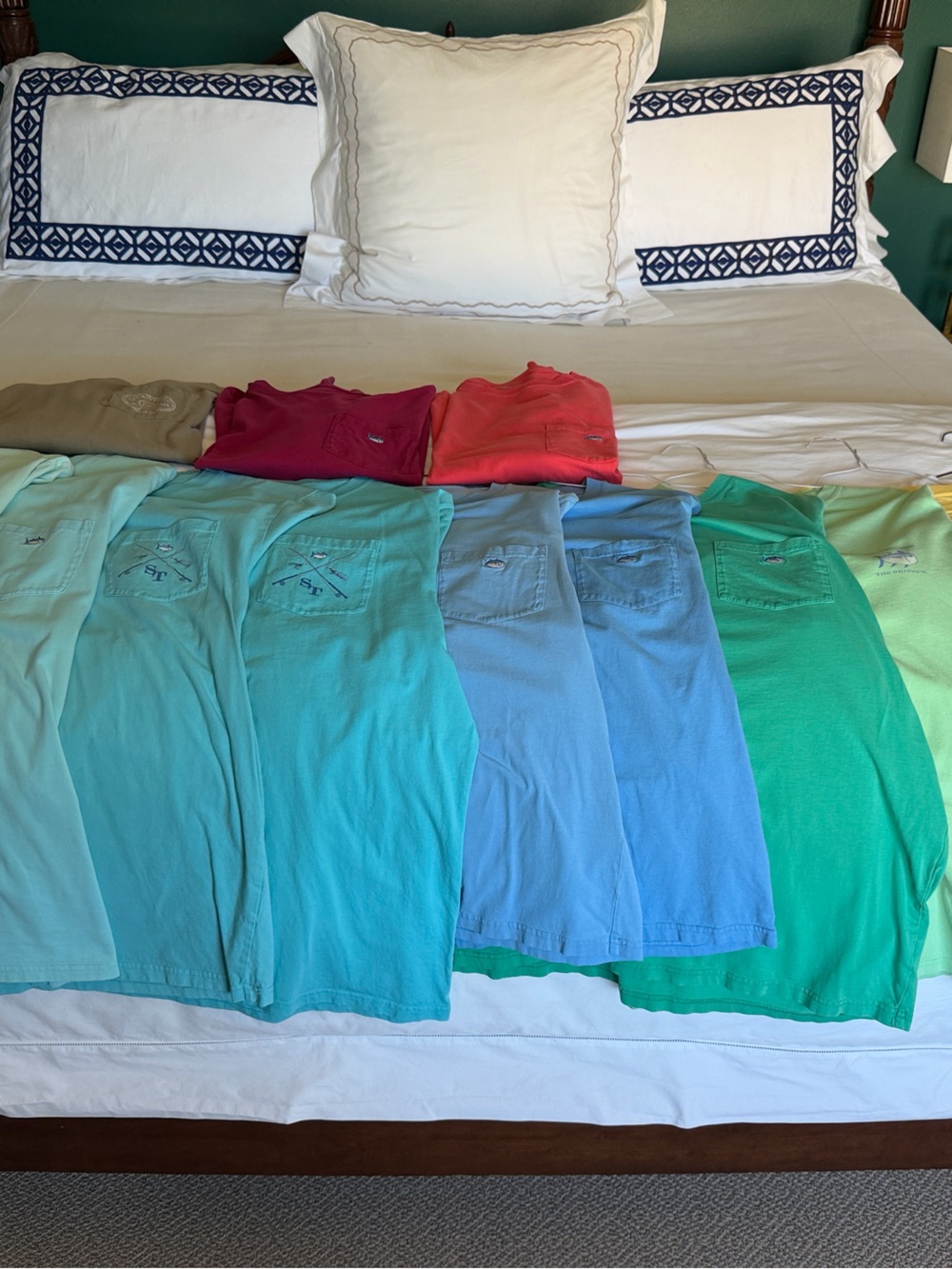 Southern Tide Men's Short Sleeve Tees in Yellow, Green, Blue, Aqua, Teal, Red